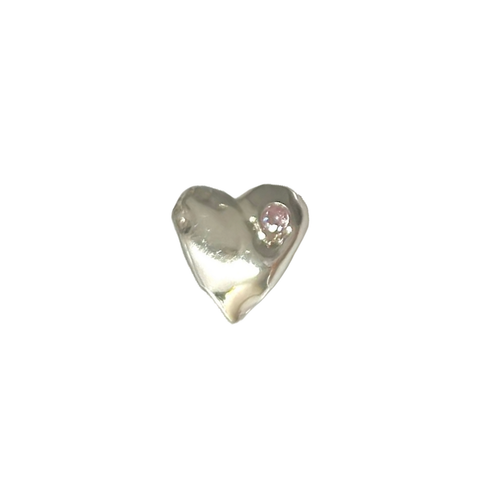 NEW! BABY PINK HEART PENDANT (silver) $40
