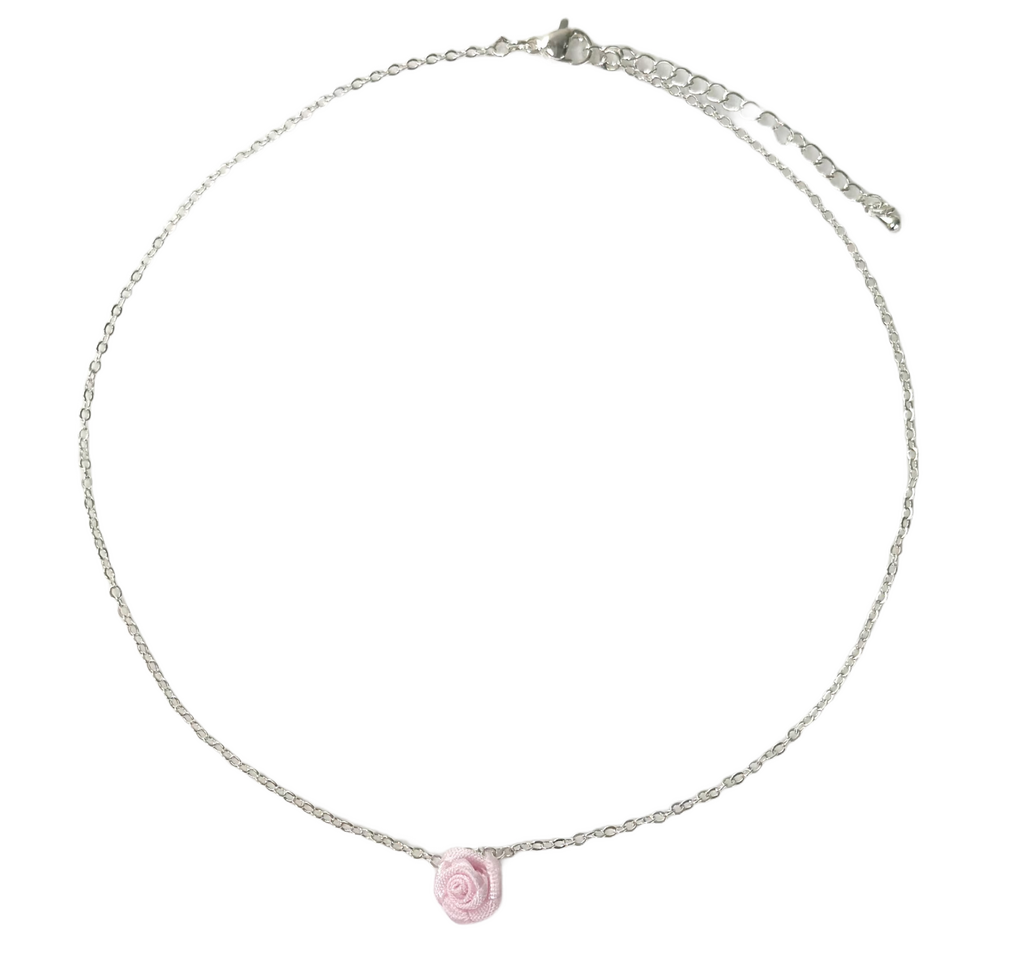 rose necklace (silver) $25