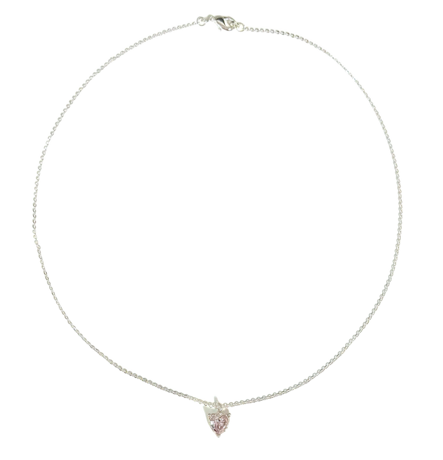 Pink Gem Necklace (Silver) $75