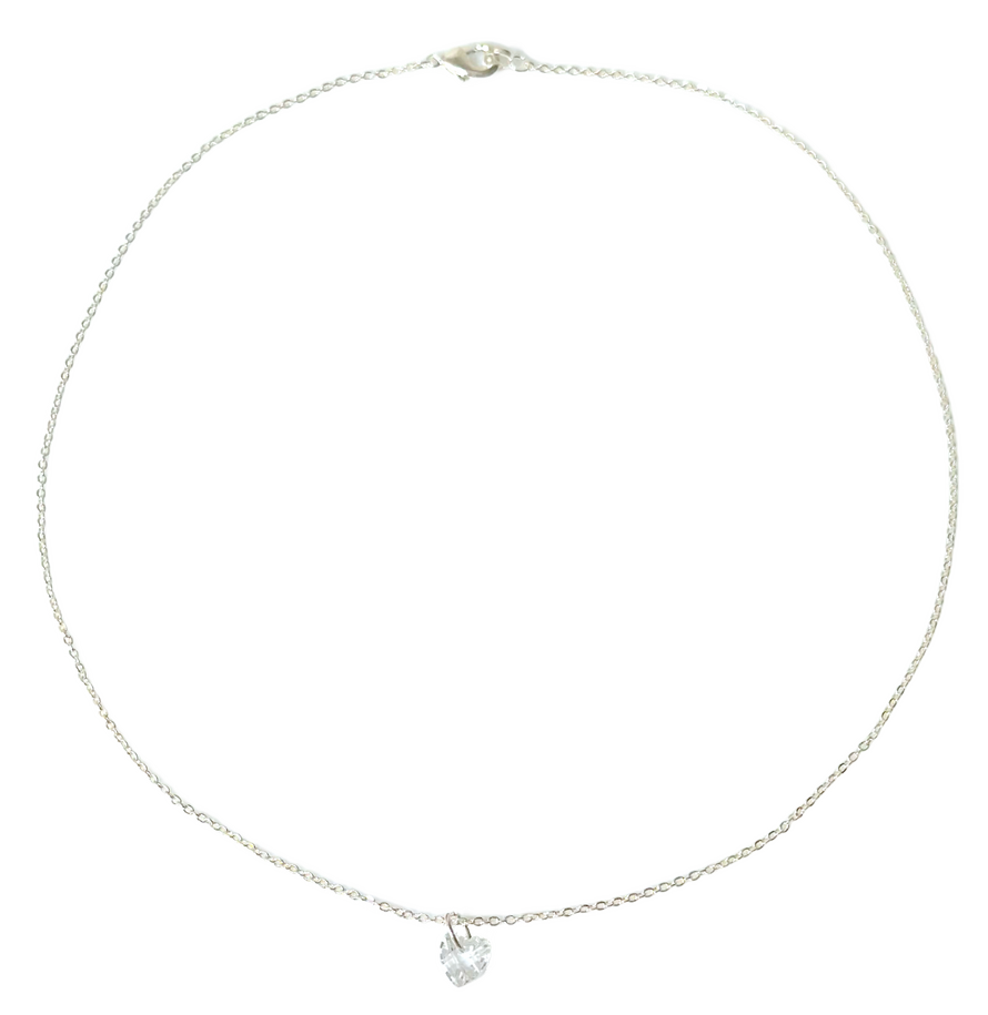 Heart Gem Necklace (Silver) $25