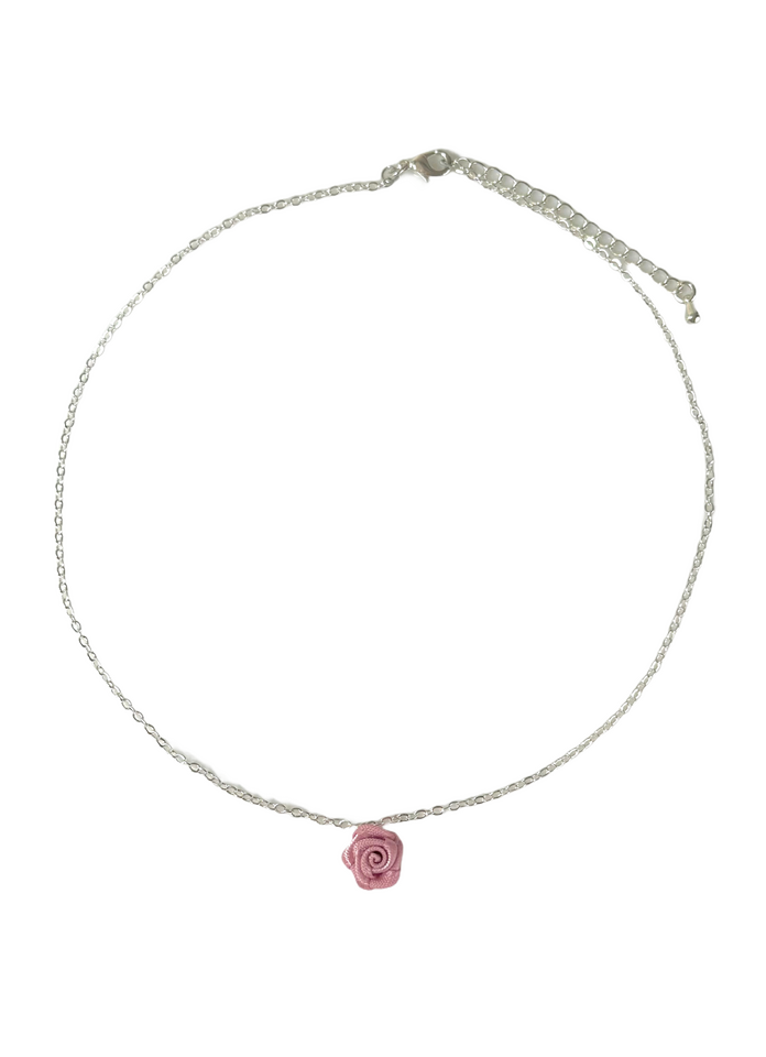 rose necklace (silver) $25